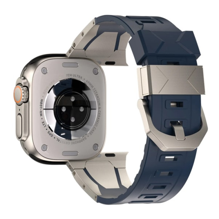Ремінець для Apple Watch - 42/44/45/46/49mm, Armor Pro Silicone Band, Titanium / Deep Navy