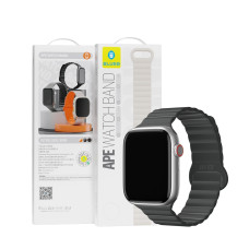 Ремінець для Apple Watch - 42/44/45/46/49mm, Blueo Magnetic Silicone Band, Black