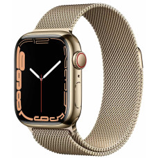 Apple Watch S7 41mm Gold Stainless, Gold Steel Milanese Loop LTE Вживаний (б/в)