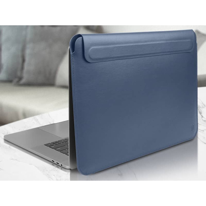 Чохол-конверт для Macbook 16 - WIWU Skin Pro PU Leather Sleeve, Blue