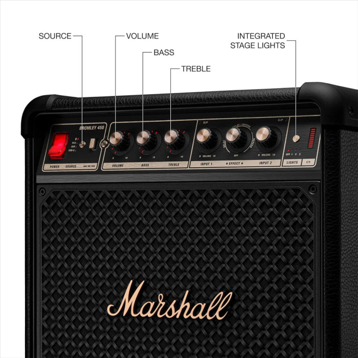 Портативна колонка Marshall Bromley 450, Black and Brass (UA)