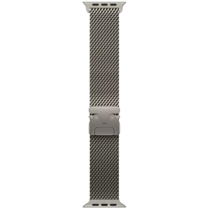 Ремінець для Apple Watch - 42/44/45/46/49mm, Apple Milanese Loop, Natural Titanium (L)
