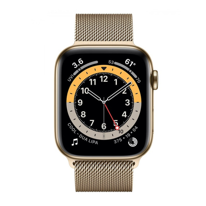 Apple Watch S6 44mm Gold Stainless Steel, Gold Milanese Loop Вживанний (б/в)