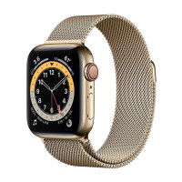 Apple Watch S6 44mm Gold Stainless Steel, Gold Milanese Loop Вживанний (б/в)