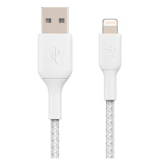 Кабель USB to Lightning - Belkin, Braided 12W 1m, White