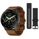 Смарт-годинник Garmin Venu 4 45mm Slate with Black Silicone Band with Brown Leather Band