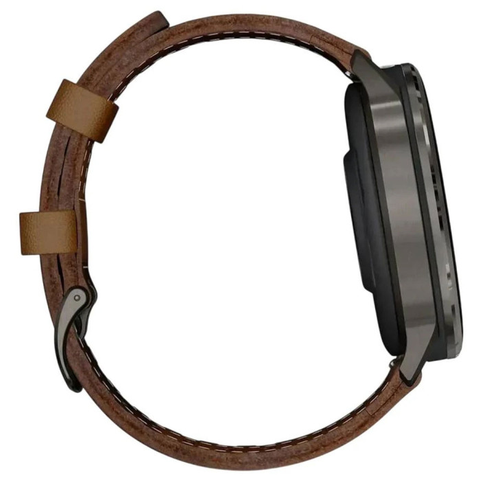 Смарт-годинник Garmin Venu 4 45mm Slate with Black Silicone Band with Brown Leather Band