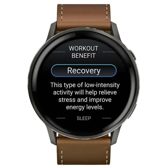Смарт-годинник Garmin Venu 4 45mm Slate with Black Silicone Band with Brown Leather Band