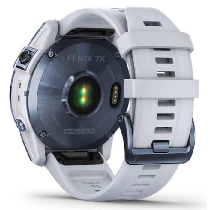Смарт-годинник Garmin Fenix 7X Sapphire Solar Mineral Blue DLC Titanium with Whitestone Band