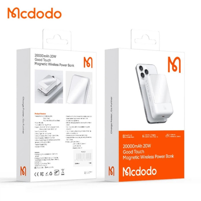 Додатковий аккумулятор Mcdodo 20000mAh 20W White
