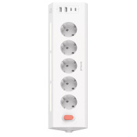 Мережевий фільтр Proove Prism Socket (5 розеток + 2 Type-C + 2 USB) 1.6 White