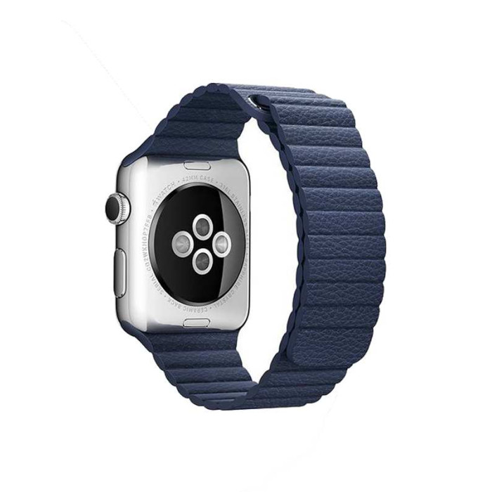 Ремінець для Apple Watch - 42/44/45/46/49mm, Leather Loop, Dark Blue (HC)