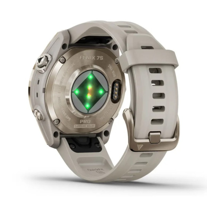 Смарт-годинник Garmin Fenix 7S Pro Sapphire Solar Soft Gold with Light Sand Band
