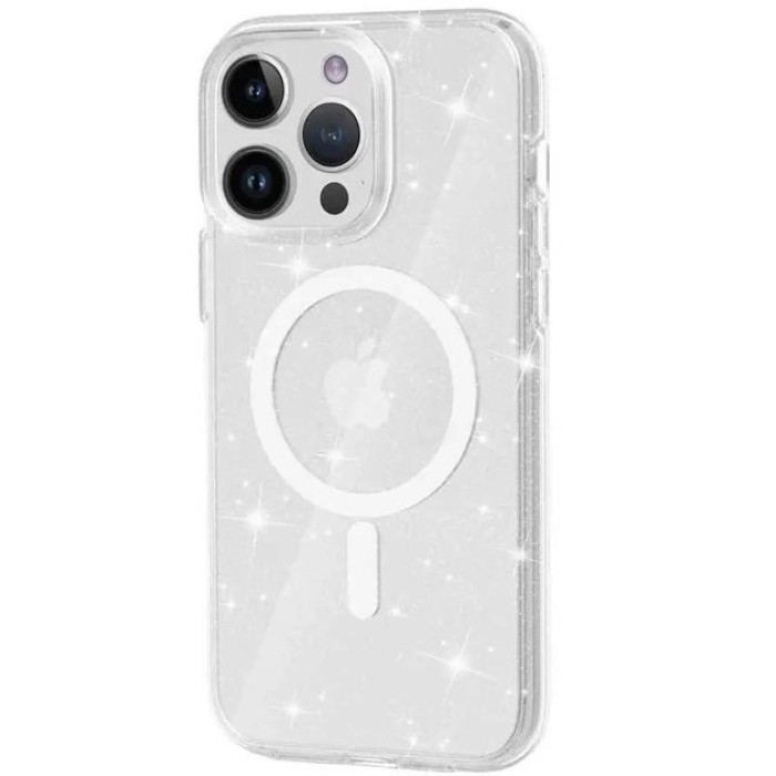 Чохол для iPhone 15 Pro Max - Blueo Crystal Drop Resistance MagSafe, Glitter Transparent