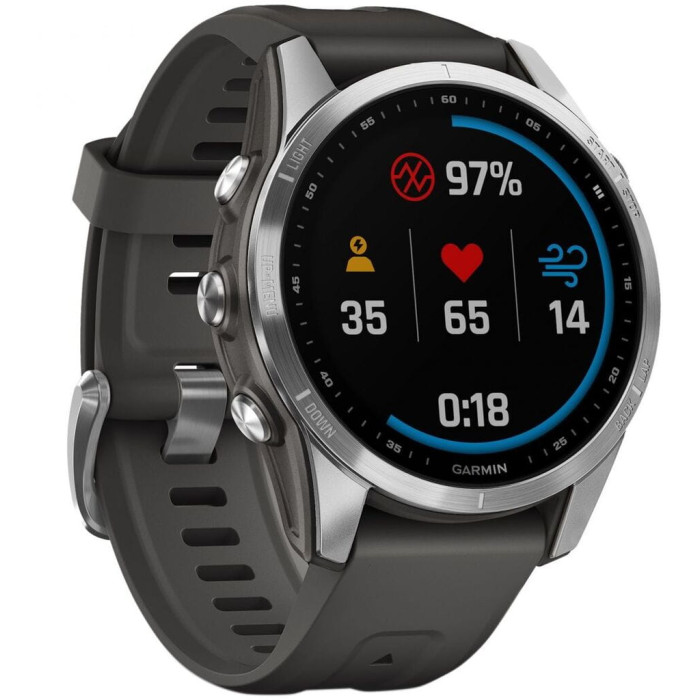 Смарт-годинник Garmin Fenix 7S Silver with Graphite Band