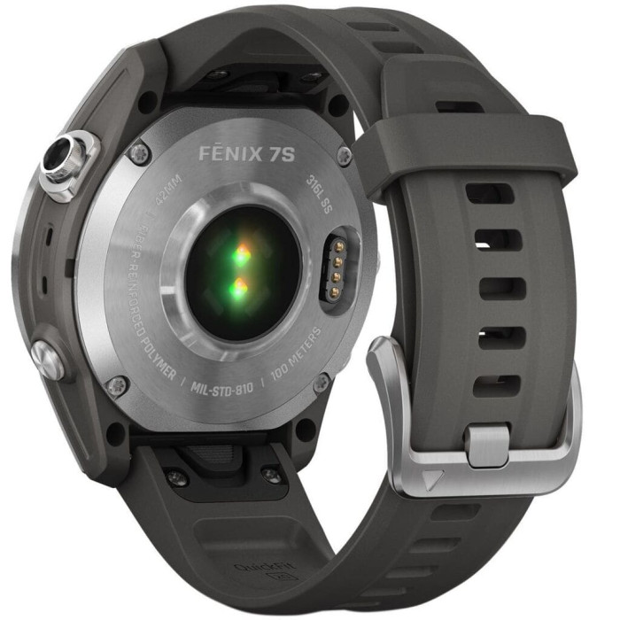 Смарт-годинник Garmin Fenix 7S Silver with Graphite Band