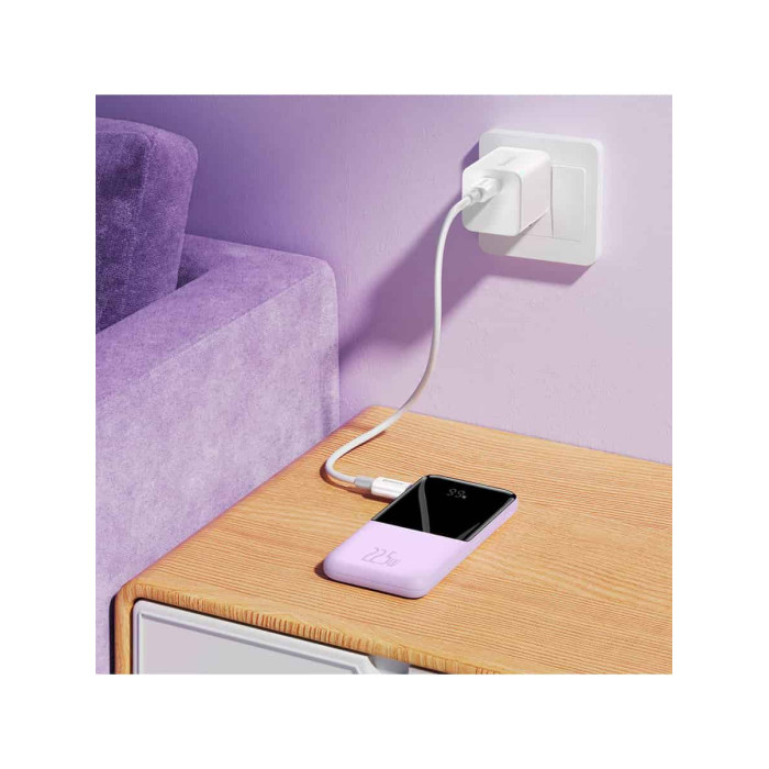 Додатковий аккумулятор Baseus 10000mAh Elf Digital Display 22.5W Purple