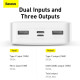 Додатковий аккумулятор Baseus 20000mAh Bipow 15W White