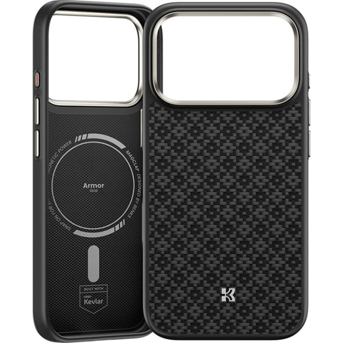 Чохол для iPhone 17 Pro / 18 Pro - Benks Armor Pro Kevlar Armor Grid MagSafe, Black