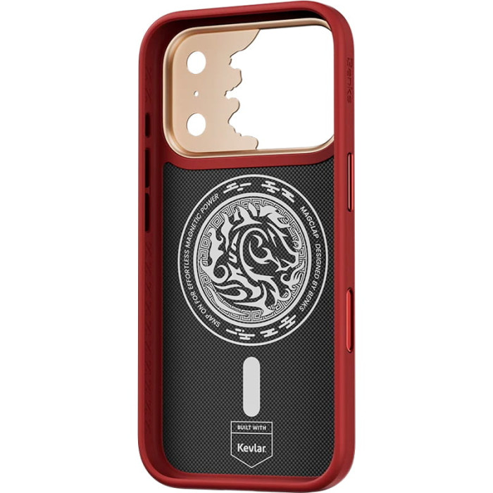 Чохол для iPhone 17 Pro / 18 Pro - Benks Armor Pro Kevlar Knight MagSafe, Red
