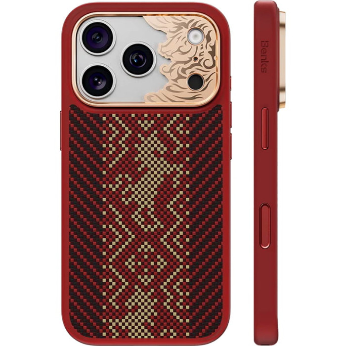 Чохол для iPhone 17 Pro / 18 Pro - Benks Armor Pro Kevlar Knight MagSafe, Red