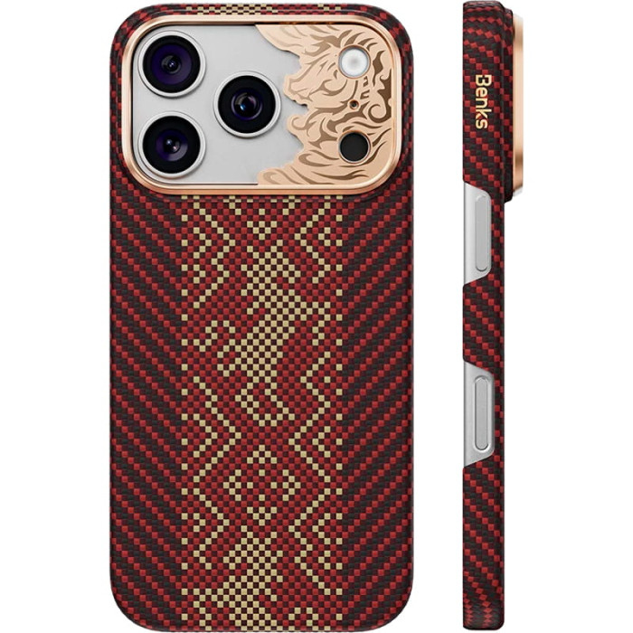 Чохол для iPhone 17 Pro Max / 18 Pro Max - Benks Armor Air Kevlar Knight MagSafe, Red