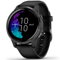 Смарт-годинник Garmin Venu Silver Stainless Steel Bezel w. Granite Blue Silicone Band