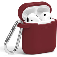 Чохол для Apple AirPods 2 - Silicone Case with Carabiner, Burgundy