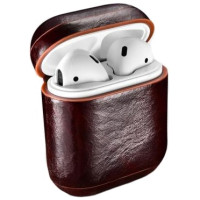 Чохол для Apple AirPods 2 - iCareR Oil Wax Leather Series, Coffe