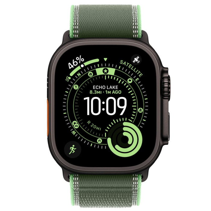 Apple Watch Ultra 3 Black Titanium, Green/Neon Trail Loop, (S/M), LTE
