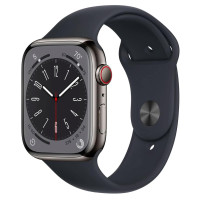 Apple Watch S8 45mm Graphite Stainless Steel, Midnight Sport Band, LTE Вживаний (б/в)