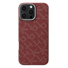 Чохол для iPhone 16 Pro Max - Pitaka Monogram Tactile Woven MagSafe, Red / Gold