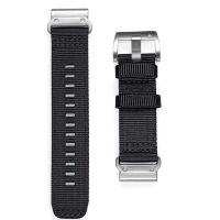 Ремінець для годинника Garmin - QuickFit 26mm, Hemsut Nylon Sports Wrist Silver Fit, Black