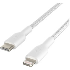 Кабель USB-C to Lightning - Belkin, Braided 2m, Silver