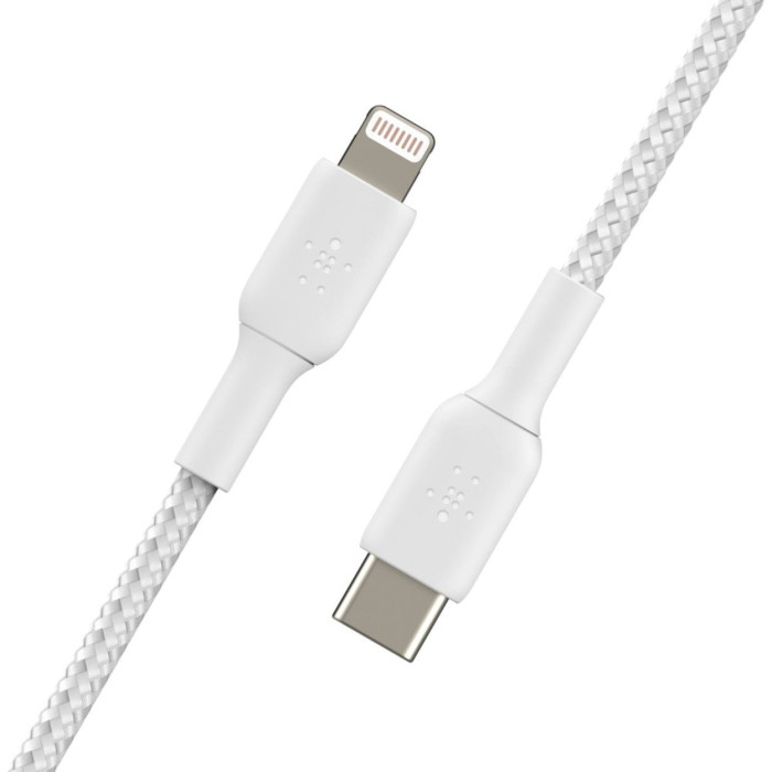Кабель USB-C to Lightning - Belkin, Braided 2m, Silver