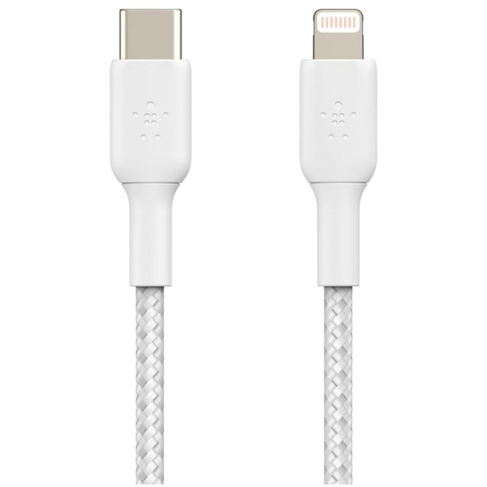 Кабель USB-C to Lightning - Belkin, Braided 2m, Silver