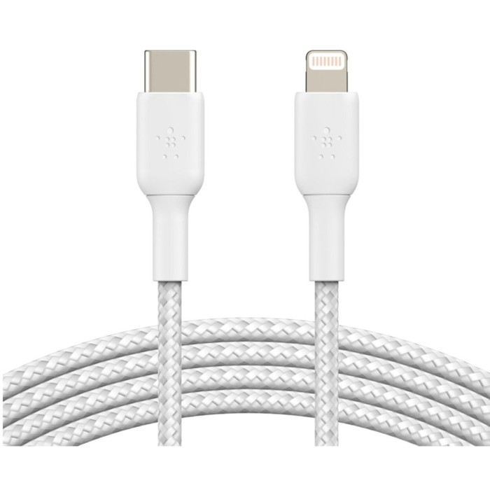 Кабель USB-C to Lightning - Belkin, Braided 2m, Silver