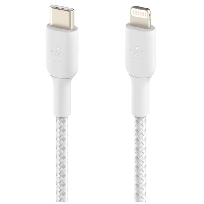 Кабель USB-C to Lightning - Belkin, Braided 2m, Silver