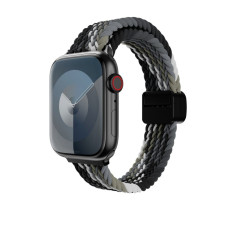 Ремінець для Apple Watch - 42/44/45/46/49mm, Swictheasy Candy Braided Nylon Loop, Black / Gray