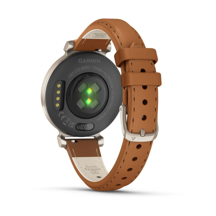 Смарт-годинник Garmin Lily 2 Classic Cream Gold with Tan Leather Band